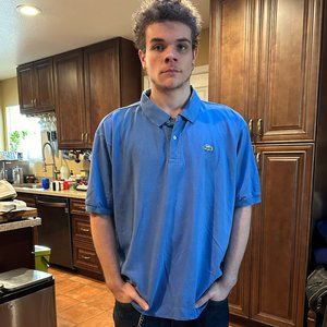 Lacoste Mens size 8 blue polo shirt with Alligator patch. 100% Cotton